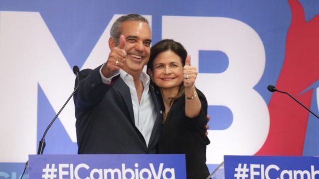 Luis Abinader y Raquel Pena