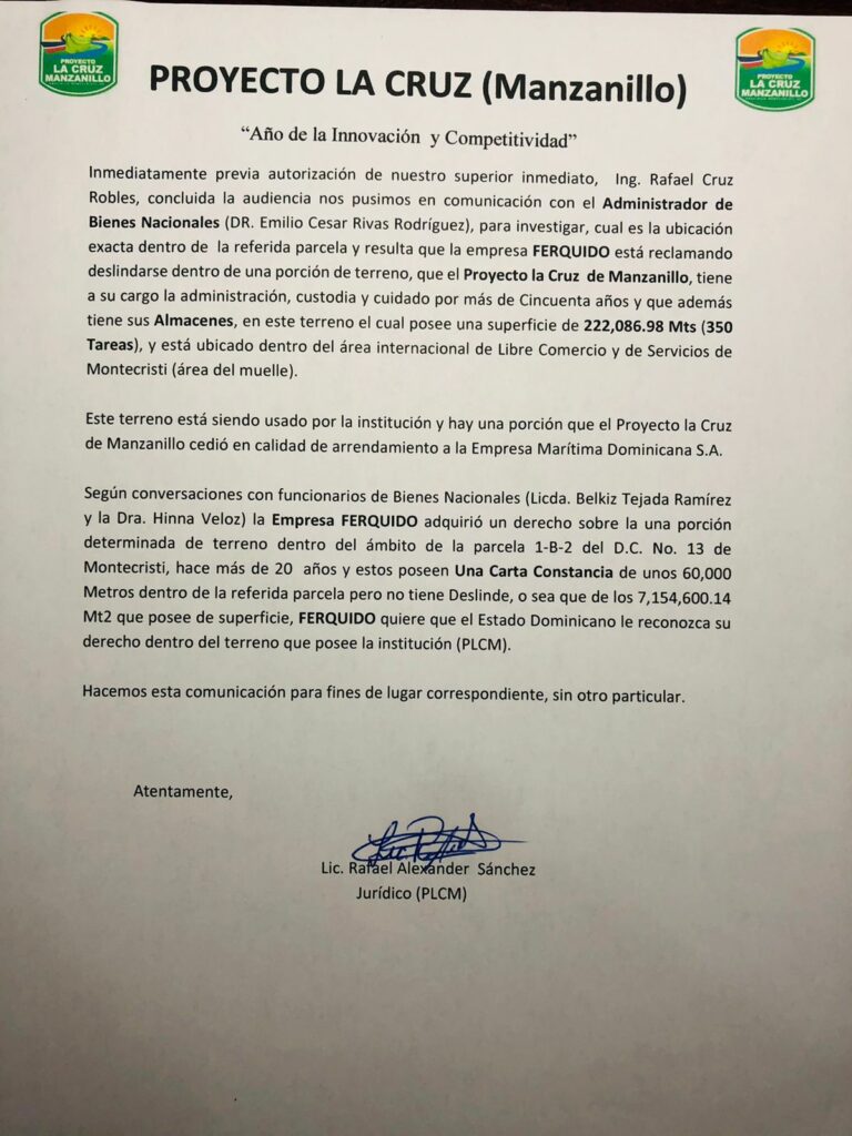 2 Carta del Departamento Juridico del PLCM al Ministro de Agricultura 1