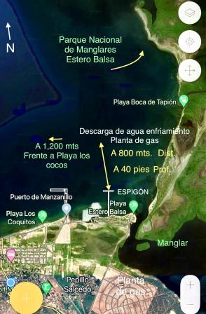 IMPACTO POTENCIALES DE DESCARGA DE AGUA CLIENTE EN PLATAFORMA MARINA. Cortesia de Armando Interian