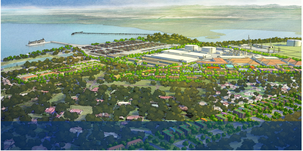 PLAN MASTER DE MANZANILLO QUE INTEGRA LOS PROYEECTOS DE DESARROLLO. Se observa el modelo de muelle a construir